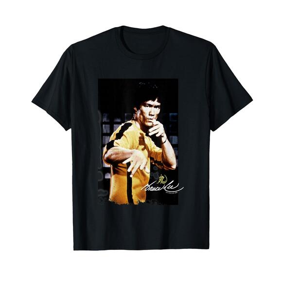 Tops - Bruce Lee Game Of Death Iconic Yellow Suit PosterT-Shirt